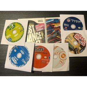 8 Nintendo Wii Games - Used - Hot Wheels, Just Dance, Wii Play, M&M, NFL Camp…